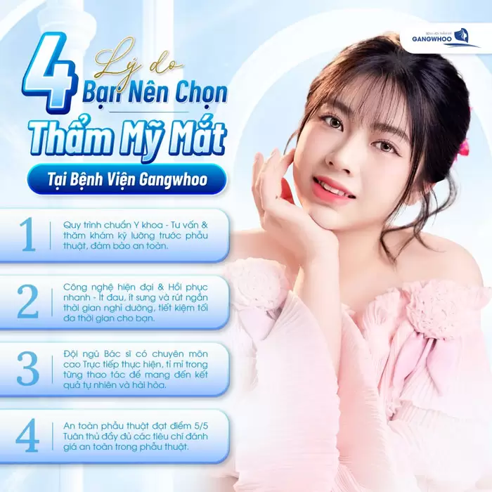 Cắt Mí 4 In 1 Plasma Khắc Phục Mọi Khuyết Điểm, Mắt 2 Mí Đẹp Hoàn Hảo 19 4 lý do nên chọn thẩm mỹ mắt tại bệnh viện thẩm mỹ Gangwhoo