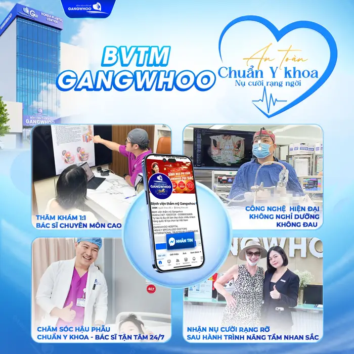 BVTM Gangwhoo an toàn chuẩn y khoa nụ cười rạng rỡ với kết quả thẩm mỹ làm đẹp