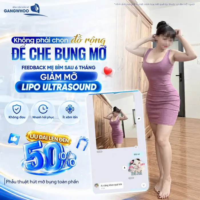 fb cua me bim sau 6 thang hut mo bung cong nghe lipo ultrasound