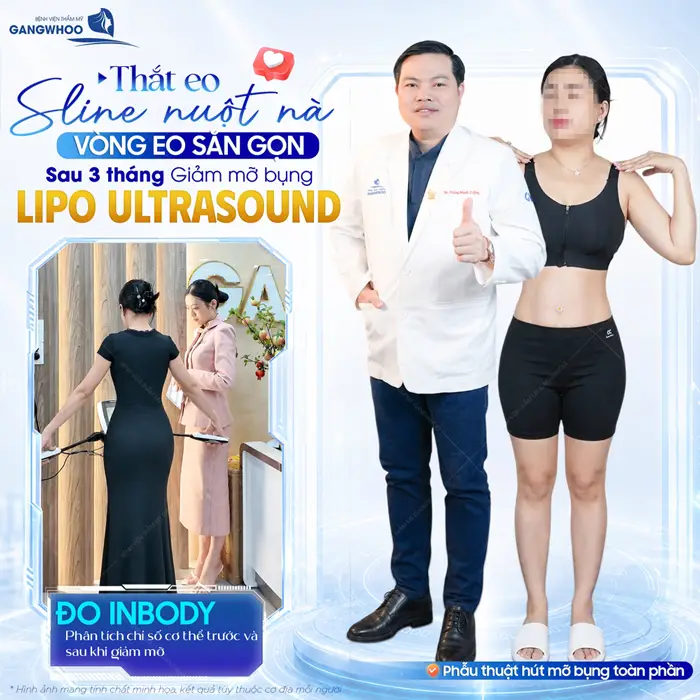 Thắt eo S Line nuột nà đường eo săn gọn sau 3 tháng giảm mỡ bụng công nghệ Lipo Ultrasound