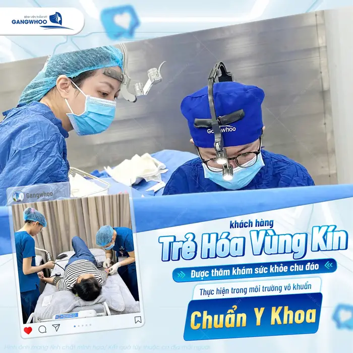 Khách hàng trẻ hóa vùng kín được thăm khám sức khỏe chu đáo thực hiện trong mội trường an toàn và chuẩn y khoa