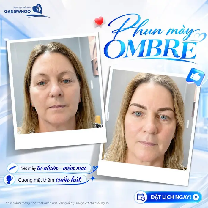 Phun mày Ombre nét mày mềm mại tự nhiên, gương mặt thêm cuốn hút và đầy rạng rỡ