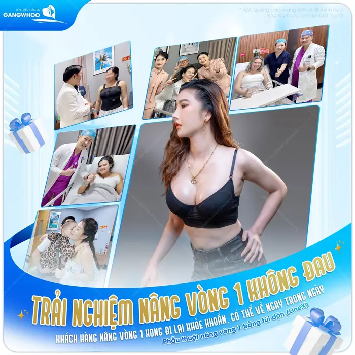 Trải nghiệm nâng vòng 1 không đau tại bệnh viện thẩm mỹ Gangwhoo 
