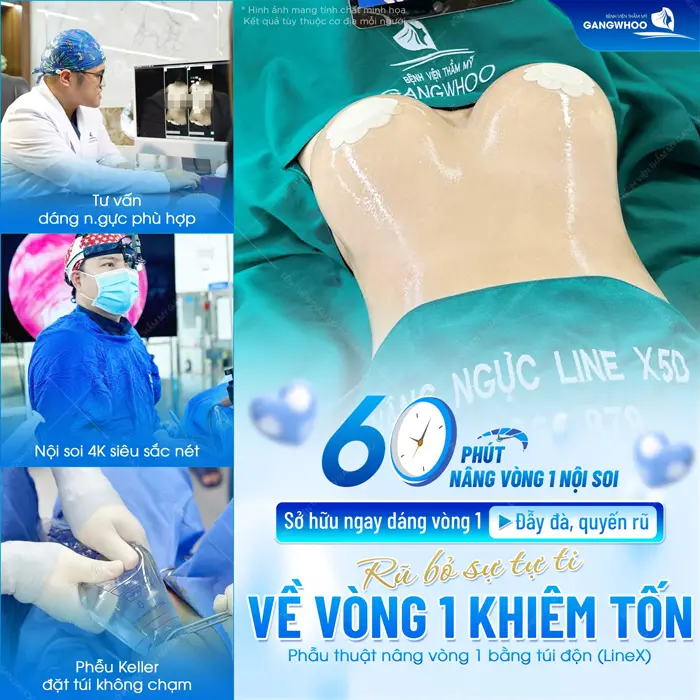 60 phút nâng vòng 1 nội soi sở hữu ngày vòng 1 đẫy đà, quyến rũ tạm biệt vòng 1 khiêm tốt kém thon gọn 