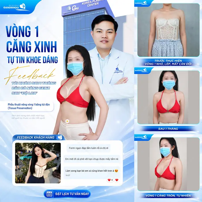 Nâng Ngực Có Nguy Hiểm Không? 5 Tiêu Chí Nâng Ngực An Toàn 6 Vòng 1 căng xinh tự tin khoe dáng Feedback của khách hàng sau khi nâng cấp vòng 1