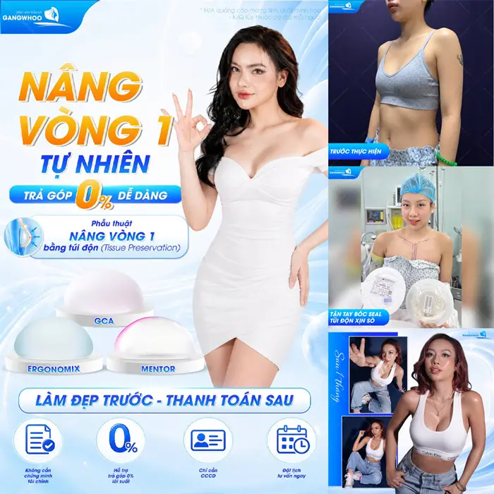 Nâng vòng 1 tự nhiên trả góp nhẹ nhàng, làm đẹp trước thanh toán sau nâng cấp body thêm đầy quyến rũ