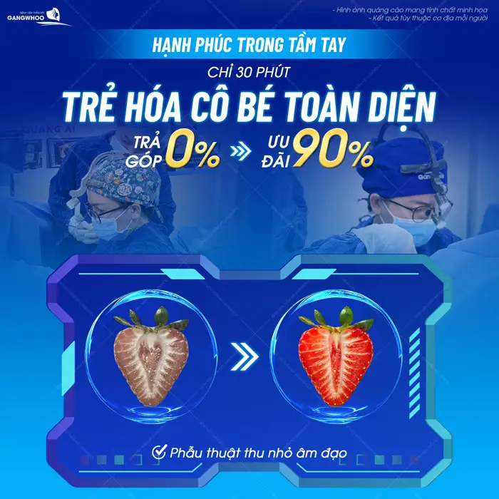 Dịch Vụ Thẩm Mỹ Vùng Kín Trả Góp Tại Bệnh Viện Thẩm Mỹ Gangwhoo 2 Hạnh phúc trong tầm tay chỉ sau 30 phút trẻ hóa cô bé toàn diện lãi suất 0%