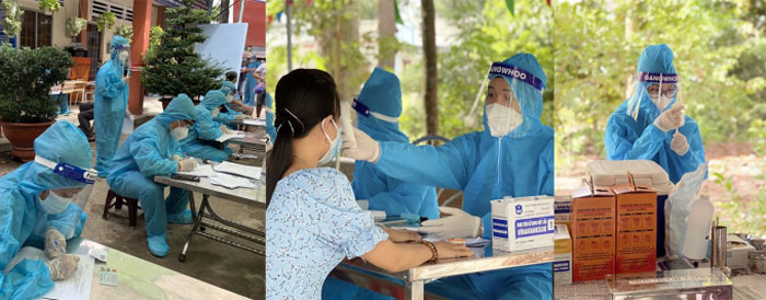 The medical staff prepare for vaccination for people