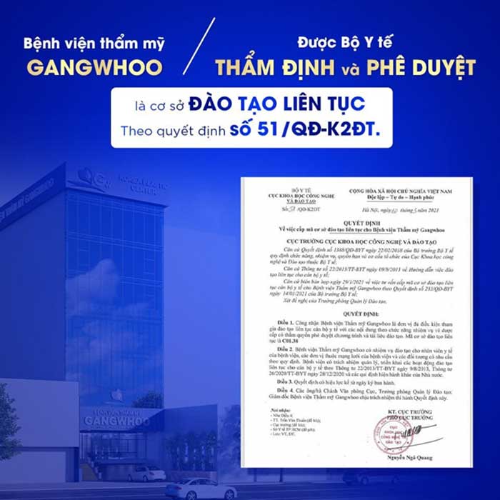 Bệnh viện thẩm mỹ Gangwhoo được cấp phép Đào tạo liên tục