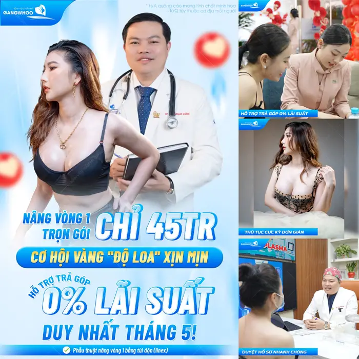 Có Nên Nâng Ngực Trả Góp Không? Ưu Và Nhược Điểm Là Gì? 2 Nâng vòng 1 trọn gói chỉ 45 phút cơ hội vàng "độ loa" xịn mịn với 0% lãi suất chỉ trong tháng 5