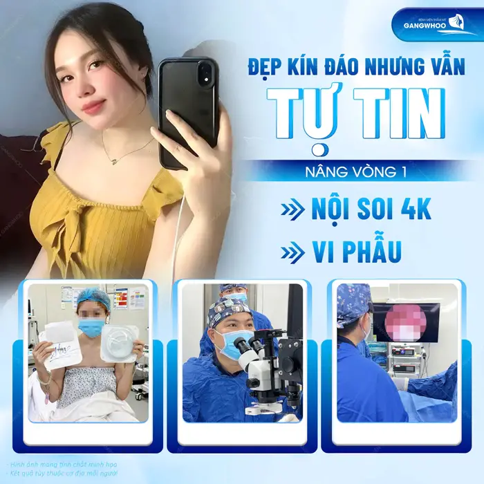 Đẹp kín đáo nhưng vẫn tự tin nâng vòng 1 nội soi 4K và kỹ thuật vi phẫu hiện đại