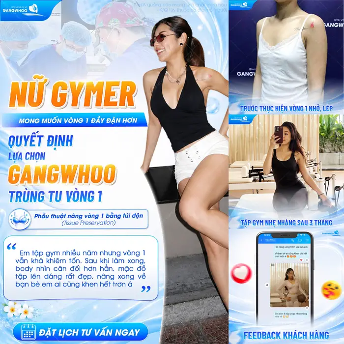 Nâng Ngực Nội Soi Ảnh Hưởng Gì Không? Bác Sĩ Giải Đáp 4 Vòng 1 đẹp căng đầy sau trùng tu vòng 1 chị khách sau tập gym body đẹp đầy quyến rũ