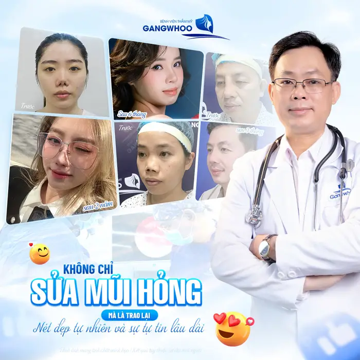 Biến Chứng Nâng Mũi Sụn Sườn Và Phương Pháp Khắc Phục 5 Sửa mũi hỏng an toàn và hiệu quả tại Gangwhoo khách hàng tự tin quay trở lại cuộc sống