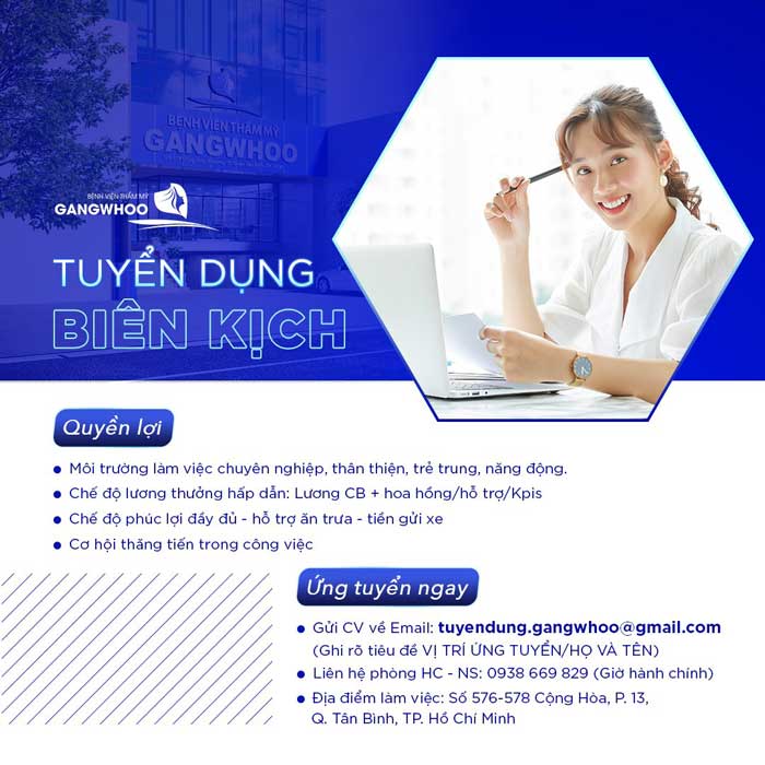 Bệnh Viện Thẩm Mỹ Gangwhoo Tuyển Dụng Biên Kịch 1 tuyen dung bien kich