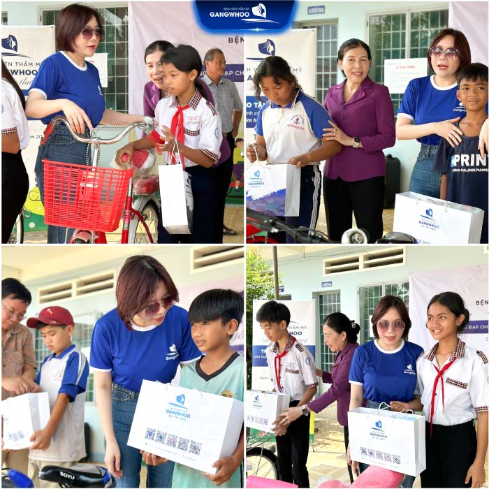 Bệnh viện Gangwhoo Vượt 200Km Trao Xe Đạp Cho Học Sinh Nghèo Tà Lài