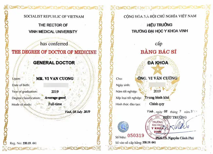 Bác Sĩ Vi Văn Cường - Bác Sĩ Chuyên Khoa Tạo Hình Bụng, Ngực Và Mông 5 bang bac si da khoa 1