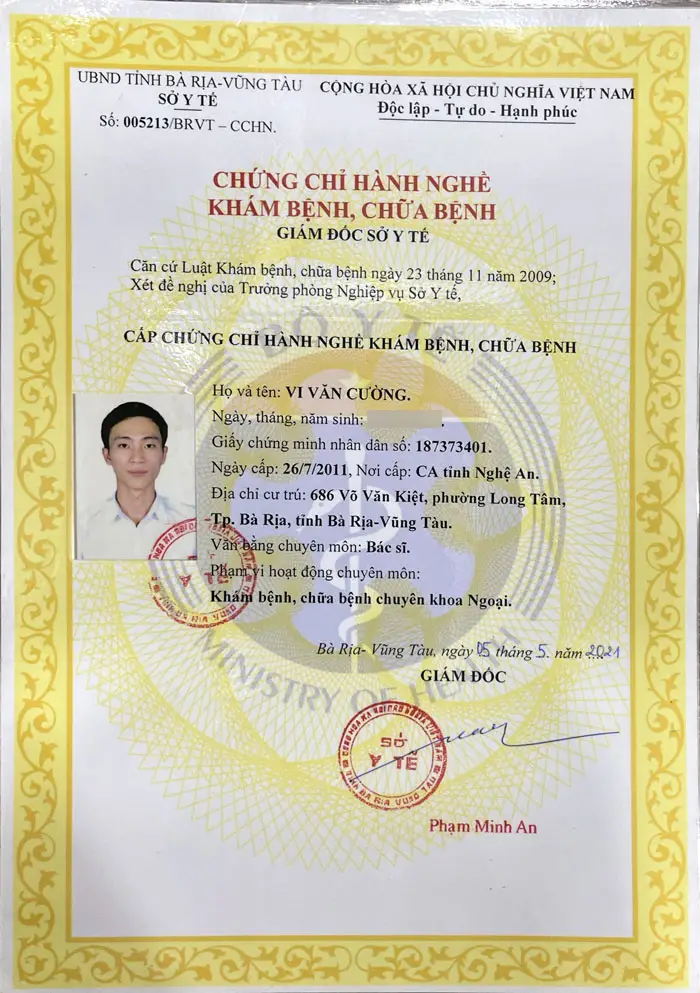 Bác Sĩ Vi Văn Cường - Bác Sĩ Chuyên Khoa Tạo Hình Bụng, Ngực Và Mông 7 chung chi hanh nghe 2