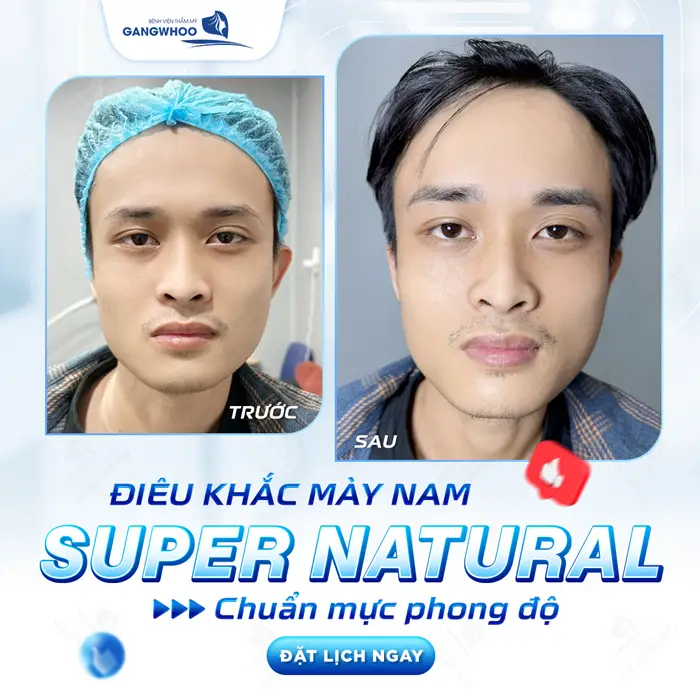 Điêu khắc chân mày nam Super Natural chuẩn mực cho sự phong độ của phái mạnh 