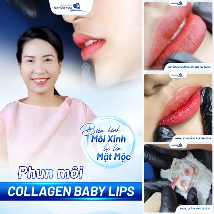 Phun Môi Là Gì? Khác Gì Xăm Môi? Top 9 Màu Hot 2025 6 Phun môi Collagen Lips tự tin khoe mặt mộc với nước môi căng mọng