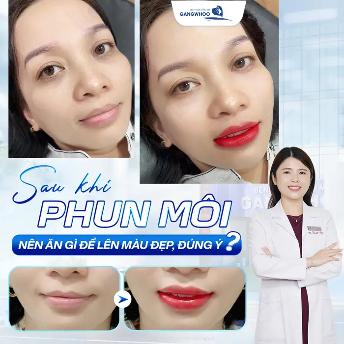 Sau khi phun môi nên ăn gì để lên màu đẹp và đúng ý