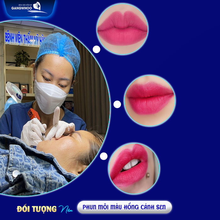 Phun môi màu hồng cánh sen