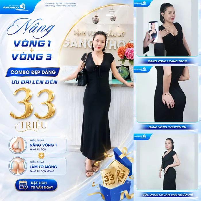 Nâng mông tại BVTM Gangwhoo công nghệ hiện đại đường nét thêm quyến rũ và hấp dẫn ánh nhìn