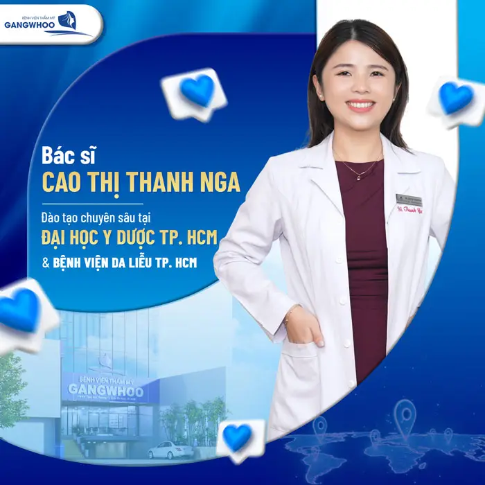 Bác sĩ Cao Thị Thanh Nga - Bác sĩ Da Liễu 2 Bác sĩ Cao Thị Thanh Nga được đào tạo chuyên sâu tại đại học Y Dược TPHCM và bệnh viện da liễu TP.HCM