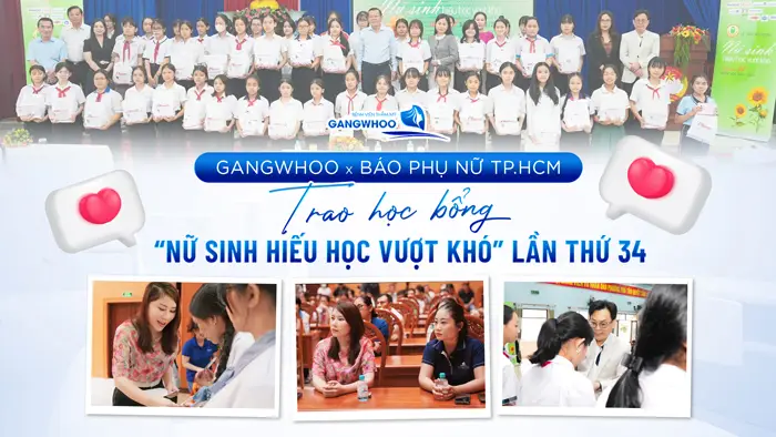 gangwhoo x bao phu nu tp hcm trao hoc bong nu sinh hieu hoc vuot kho lan thu 34
