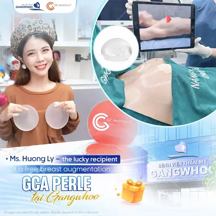 Ms. Huong Ly – the lucky recipient of a free GCA Perle implant