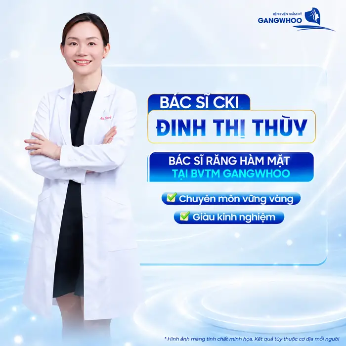 Bác sĩ CKI Đinh Thị Thùy bác sĩ răng hàm mặt tại BVTM Gangwhoo chuyên môn vững vàng giàu kinh nghiệm