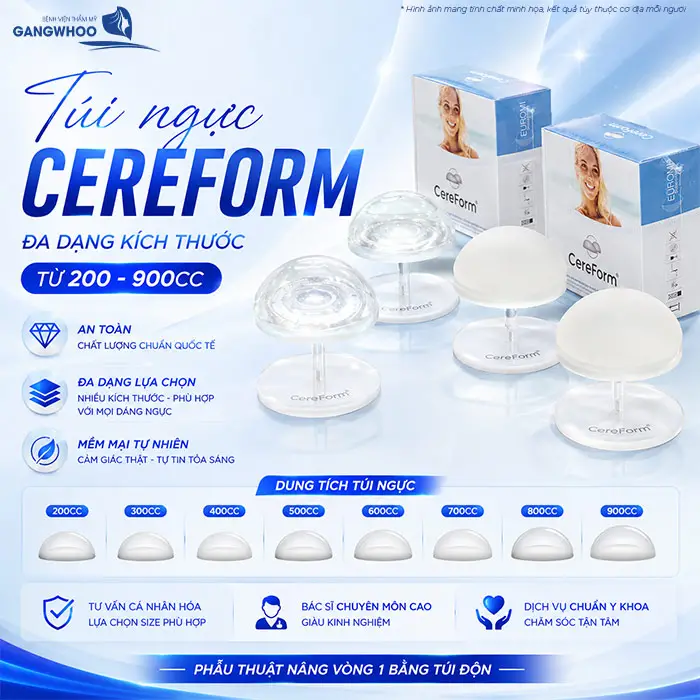 Nâng Ngực Túi CereForm Từ Pháp: Đa Dạng Kích Thước, Cá Nhân Hóa Lựa Chọn 