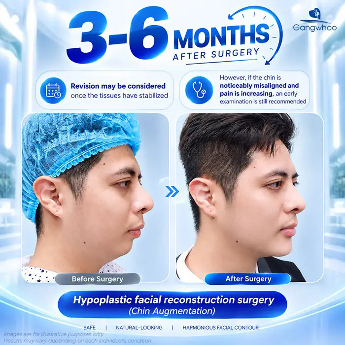Revision may be considered 3–6 months after surgery when the tissues have stabilized and healed