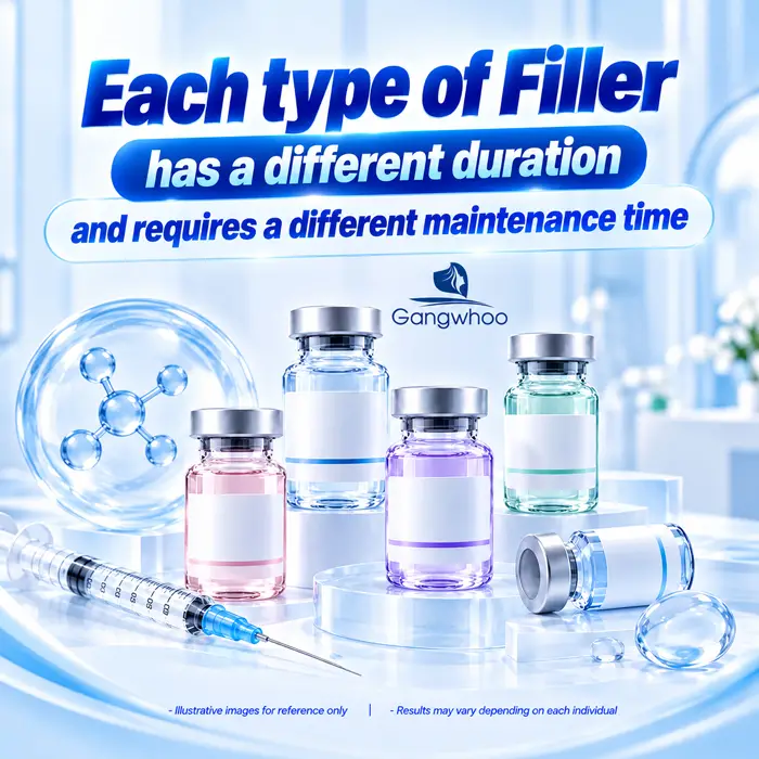 Different types of fillers have different durations of effectiveness