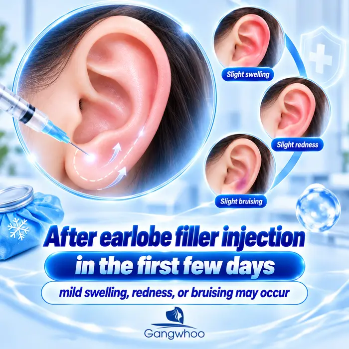 In the first few days after fortune ear filler injection, mild swelling, redness, or bruising may occur