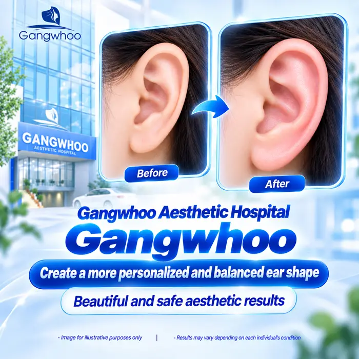 Gangwhoo Cosmetic Hospital provides personalized fortune ear contouring based on each patient, aiming for aesthetically pleasing and safe results